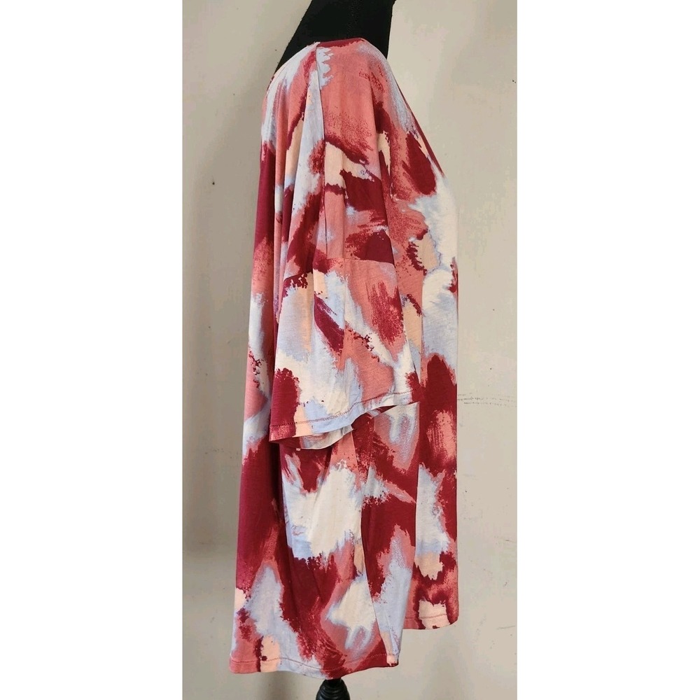 Womens Zuda Plus 2X Rayon Abstract V Neck Tee Shirt Top Athleisure Wear - Picture 3 of 5